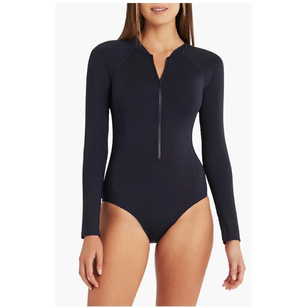 New SEA LEVEL Long Sleeve One-Piece Swimsuit in Night Sky SZ 8